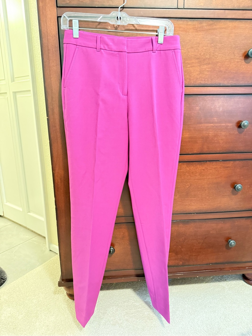 White House Black Market Fuchsia Straight-Leg Dress Pants